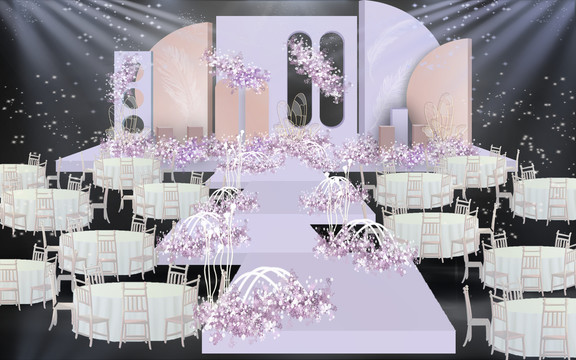 粉紫色婚礼设计