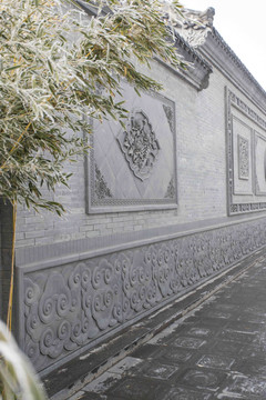 传统唐语仿古砖雕中式建筑影壁墙