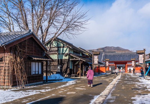 日本登别伊达时代村复古建筑风景