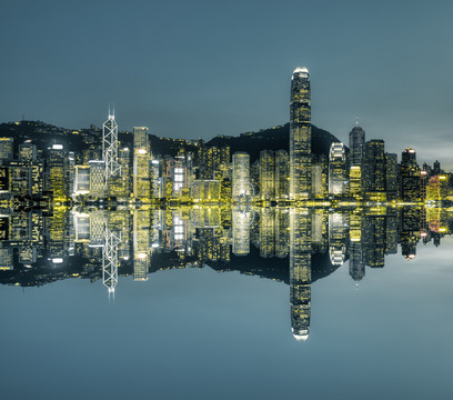 中国香港维多利亚港夜景