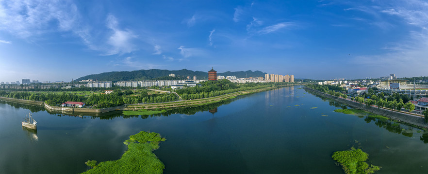 俯瞰城市风光全景