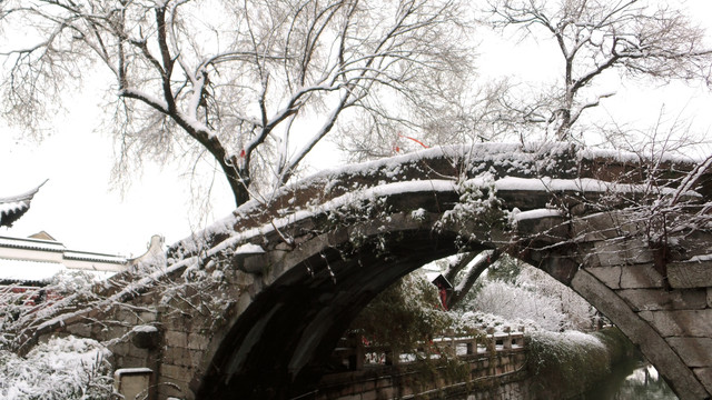 古镇雪景