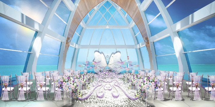 阳光房紫色婚礼效果图