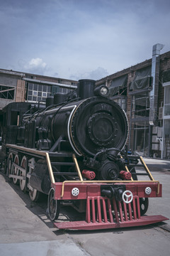 工业园区里面的老式火车头