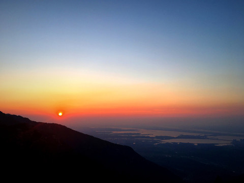 庐山鄱阳湖日落