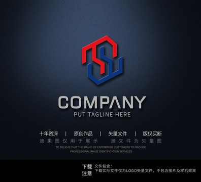 S字母抽象logo