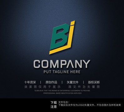 BJ字母logo