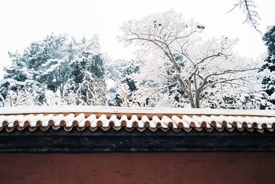 故宫红墙雪景