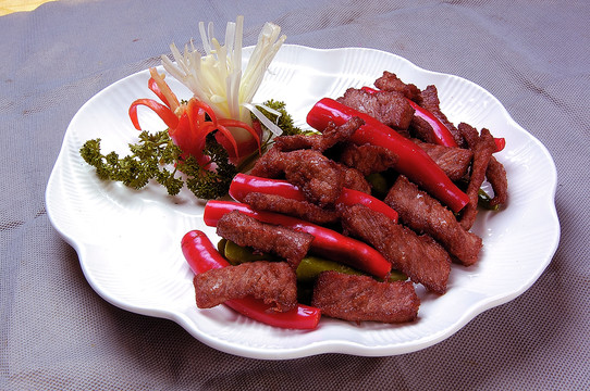 杭椒炒牛柳