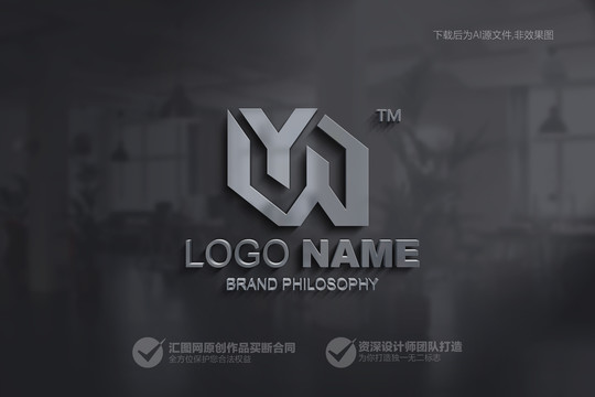 YW字母组合logo