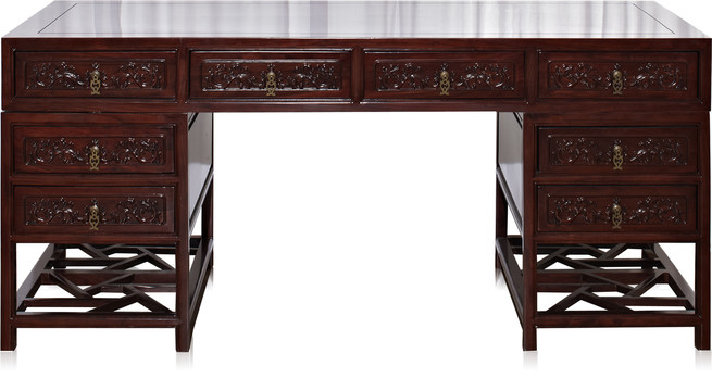 红木新中式书桌