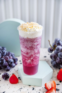 莓果冰沙奶盖