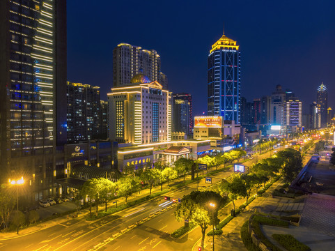 苏州狮山路夜景