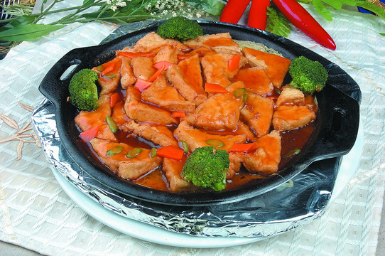 铁板鲍汁豆腐