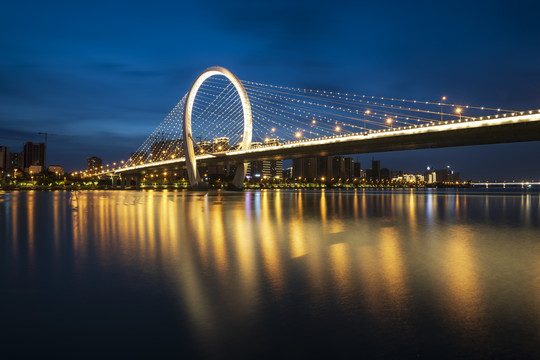 高清柳州白沙大桥夜景