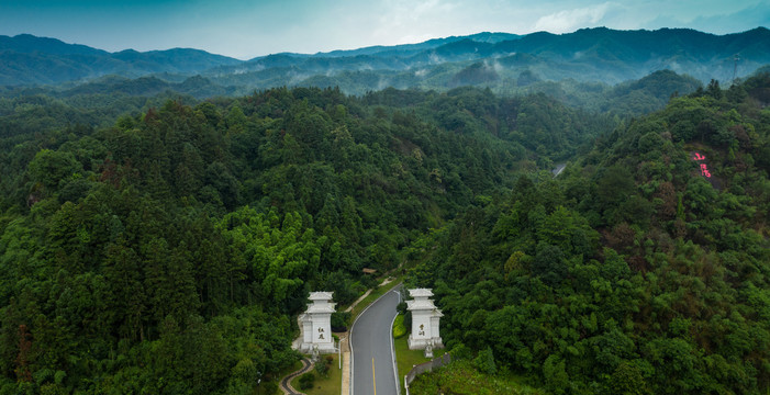 航拍宜黄曹山景区