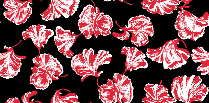 黑底红花精美鲜花设计图