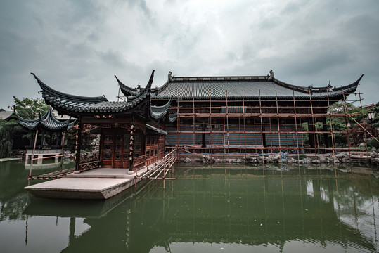 中式古典园林建筑工地