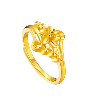 黄金花朵戒指