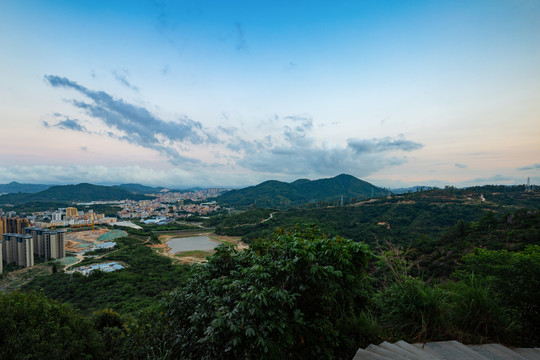 惠阳新圩镇观音山日落