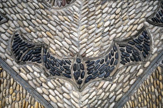 鹅卵石地面蝙蝠图案