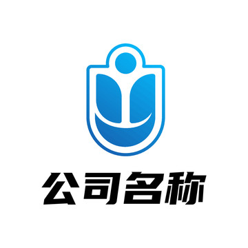 字母Y人跳跃LOGO设计