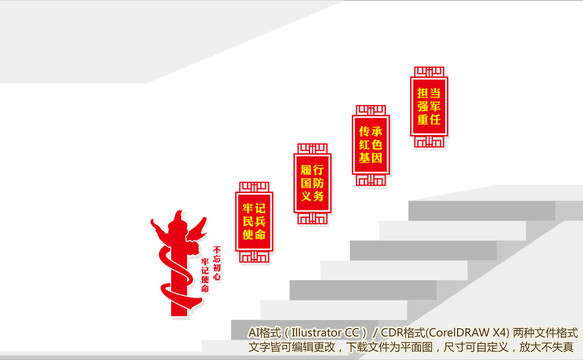 人民武装部楼梯宣传