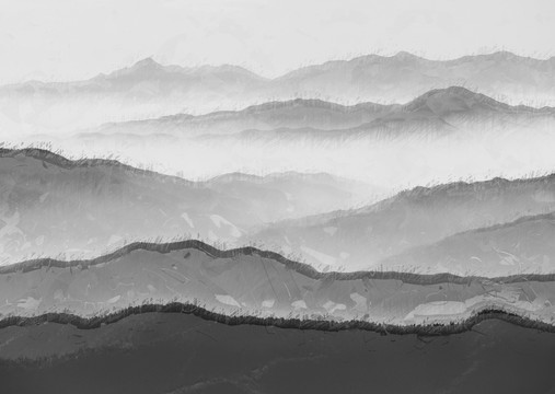 水墨山