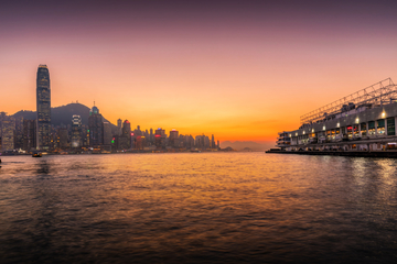 中国香港城市夜景