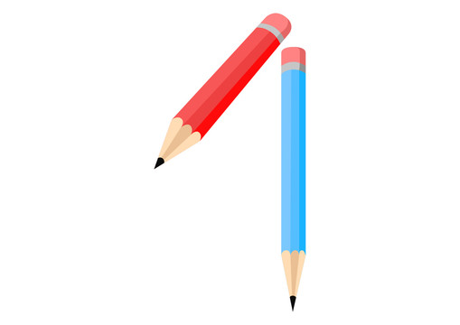 原创手绘插画教育文具工具铅笔