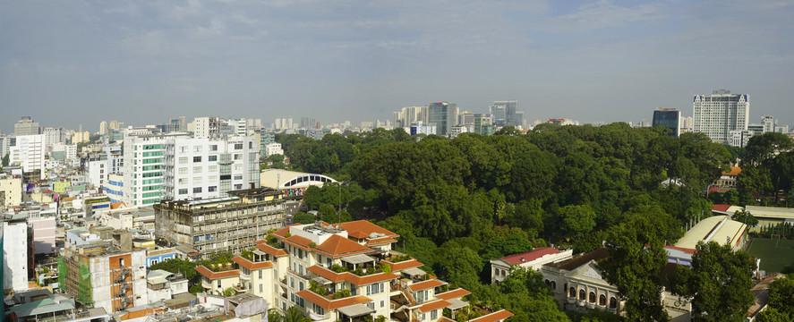 越南胡志明市城市风光全景图