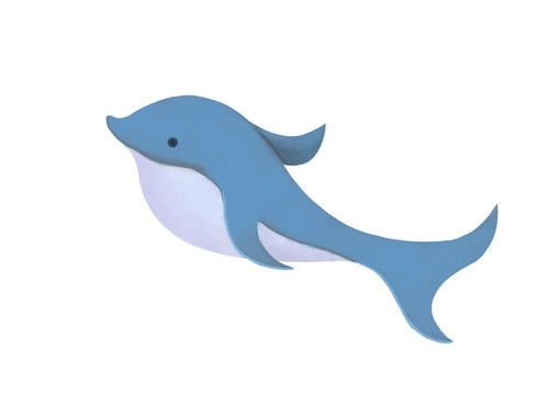 原创手绘动物海洋生物卡通海豚