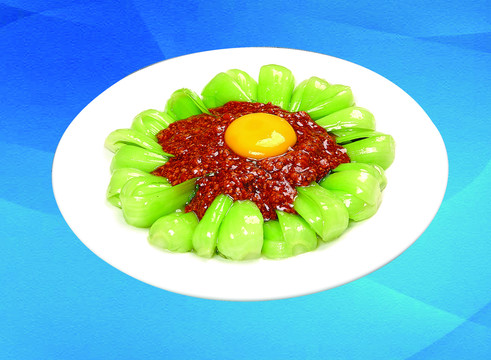 蛋黄鸡米菜心
