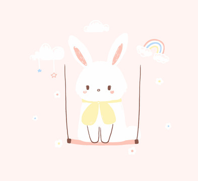 卡通图案小兔子动物儿童