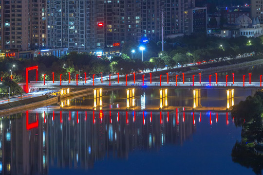 美丽的桥梁夜景