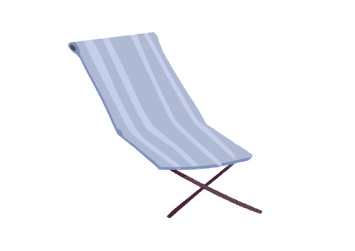 原创手绘插画素材夏天海边沙滩椅