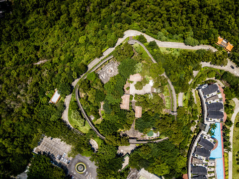 广州市莲花山风景区莲花城航拍