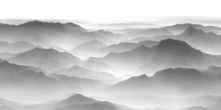 水墨山