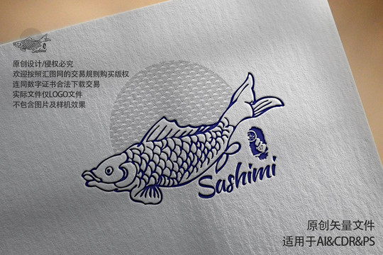 鱼线稿logo