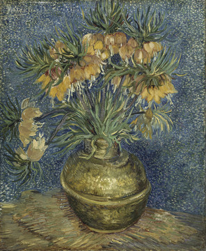 文森特·威廉·梵高铜花瓶里的皇冠御贝母花