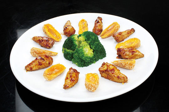 日式黄金卷拼让鸡肶菇