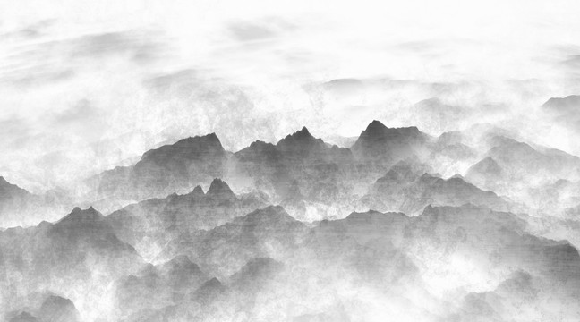 水墨山