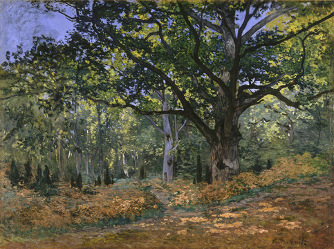 克劳德·莫奈树木风景油画