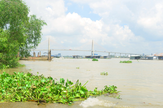 湄公河在越南的九龙江湄公河大桥