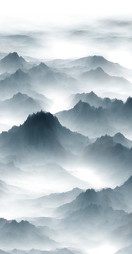 水墨山