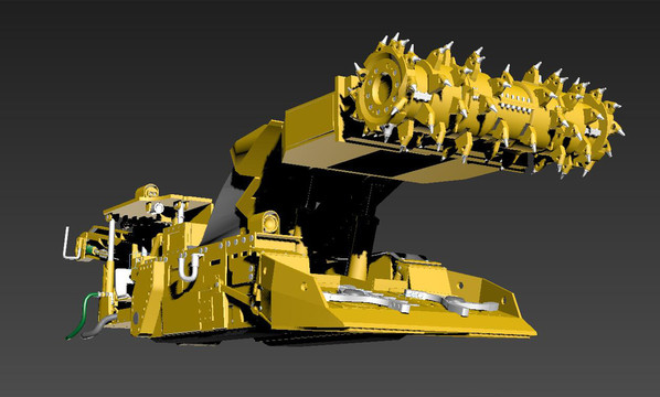 采煤连续采煤机3D模型设计