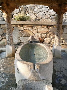 椭圆形石水槽