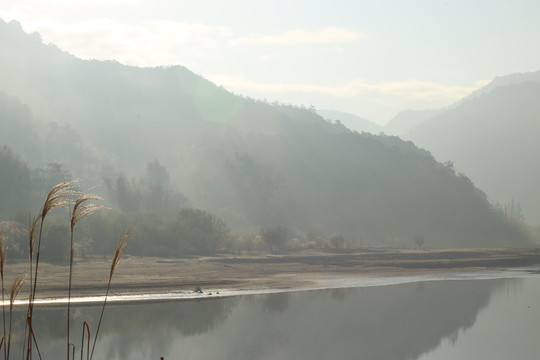 晨雾中的山野