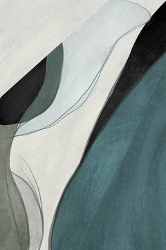 现代简约手绘抽象油画装饰画