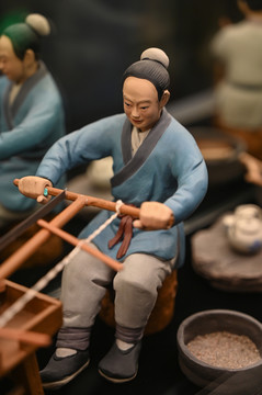 中国古代陶瓷生产场景泥塑工匠